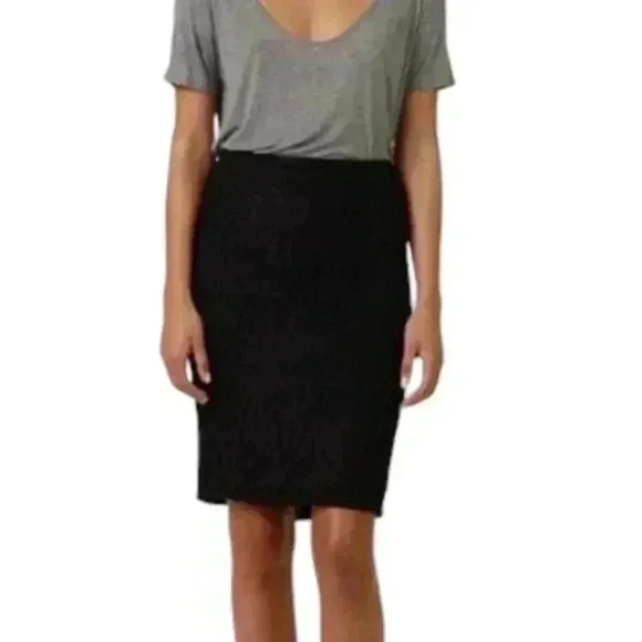 Aritzia T. Babaton Jasper Lace Skirt Black New With Tags Feminine Women's size 6 - Picture 1 of 9